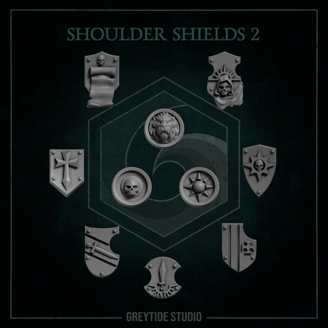 Eternal Pilgrims - Shoulder shields #2 - GreyTide Studio