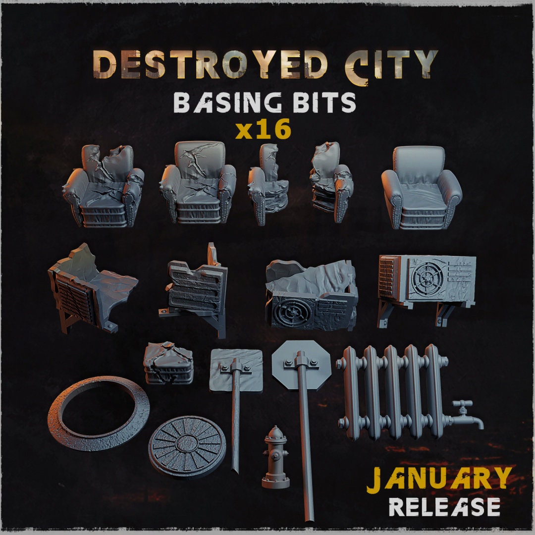 Destroyed City - Basing Bits - 32mm Basing