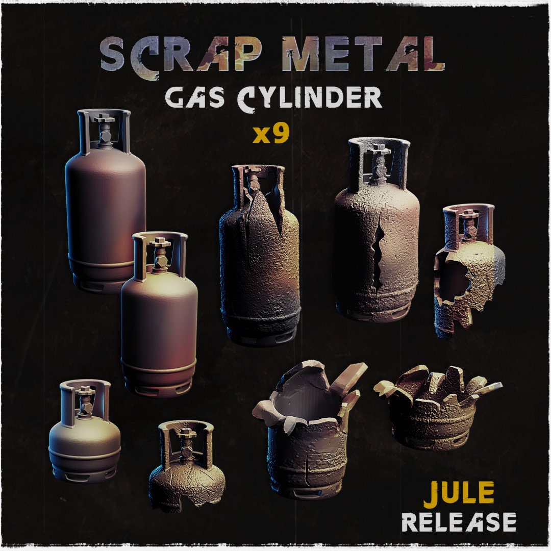 Gas Cylinder - Scrap Metal - Basing Bits - 32mm Basing