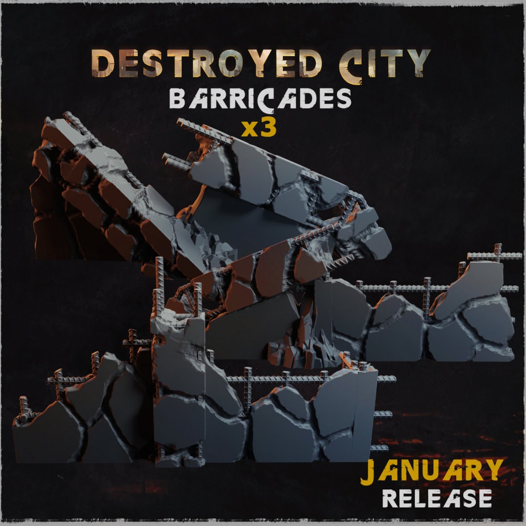 Destroyed City Barricades - 32mm Basing