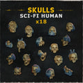 Sci-fi Human Skulls - Basing Bits - 32mm Basing