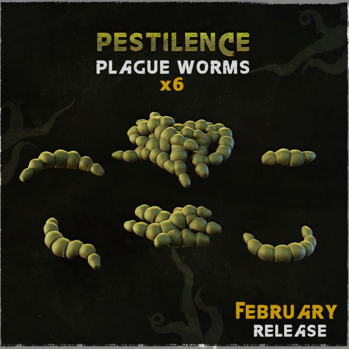 Pestilence - Plague Worms - Basing Bits - 32mm Basing