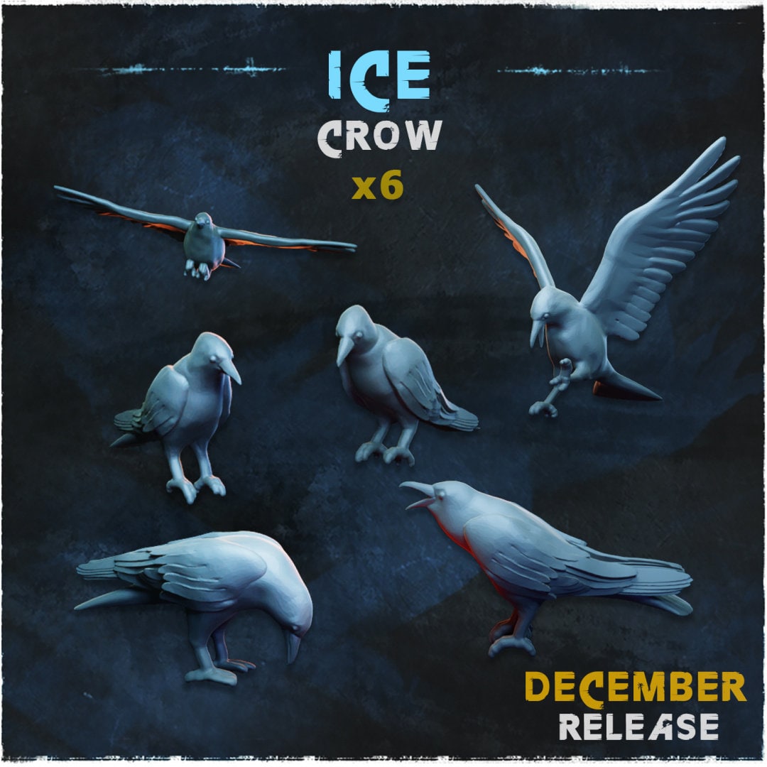 Ice- Crow - Basing Bits - 32mm Basing