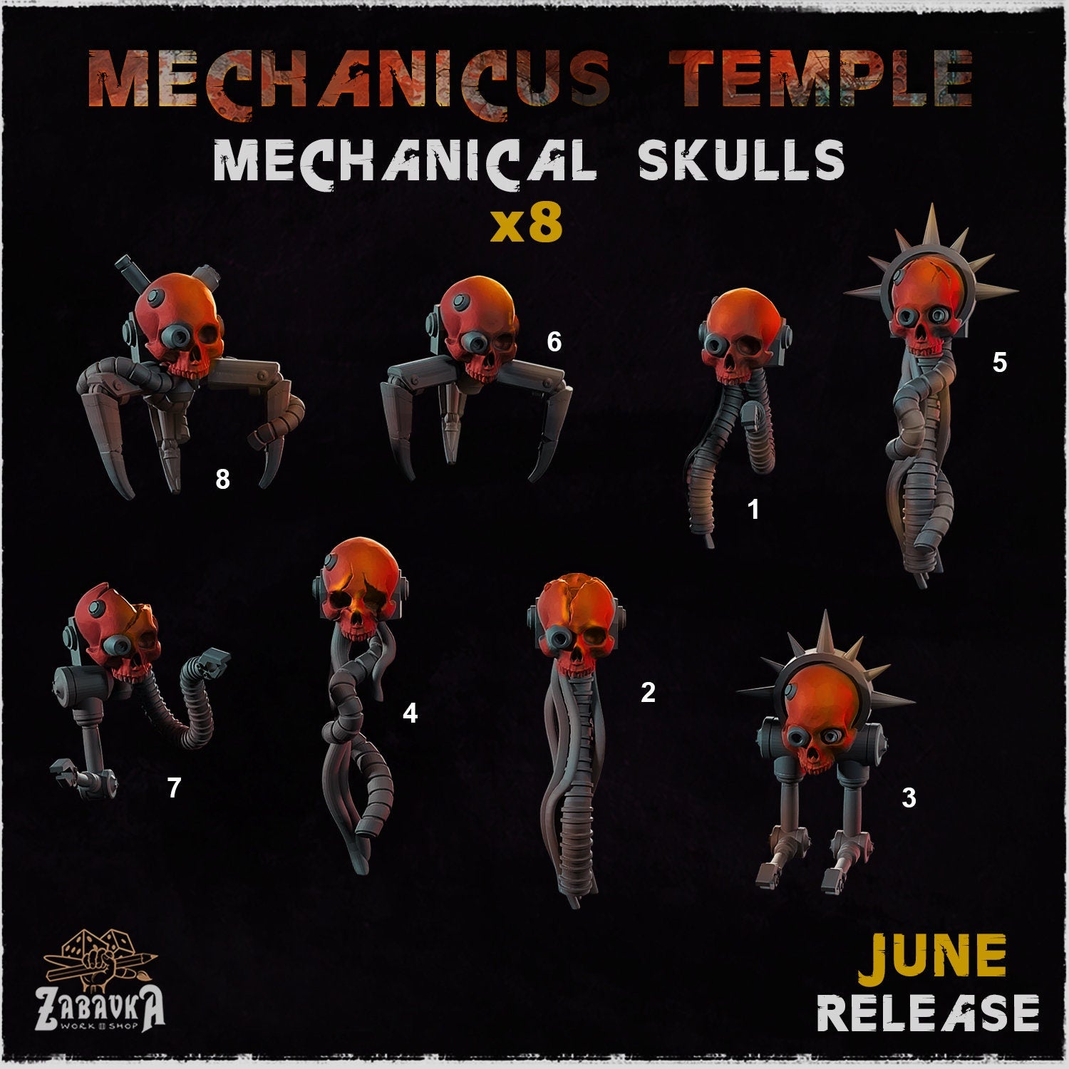 Mechanicus temple - Mechanical Skulls - Basing Bits