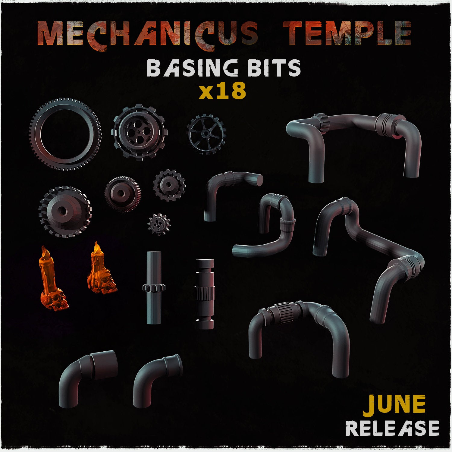 Mechanicus temple - Basing Bits - 32mm Basing