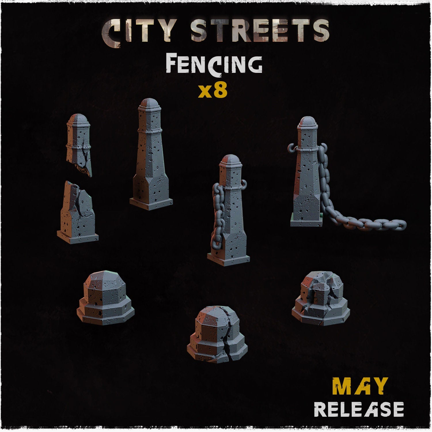 City Streets - Fencing Basing Bits - 32mm Basing