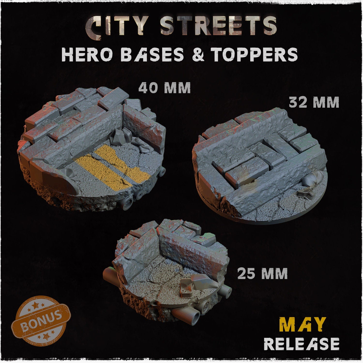 City Streets - Hero Bases & Toppers - 32mm Basing
