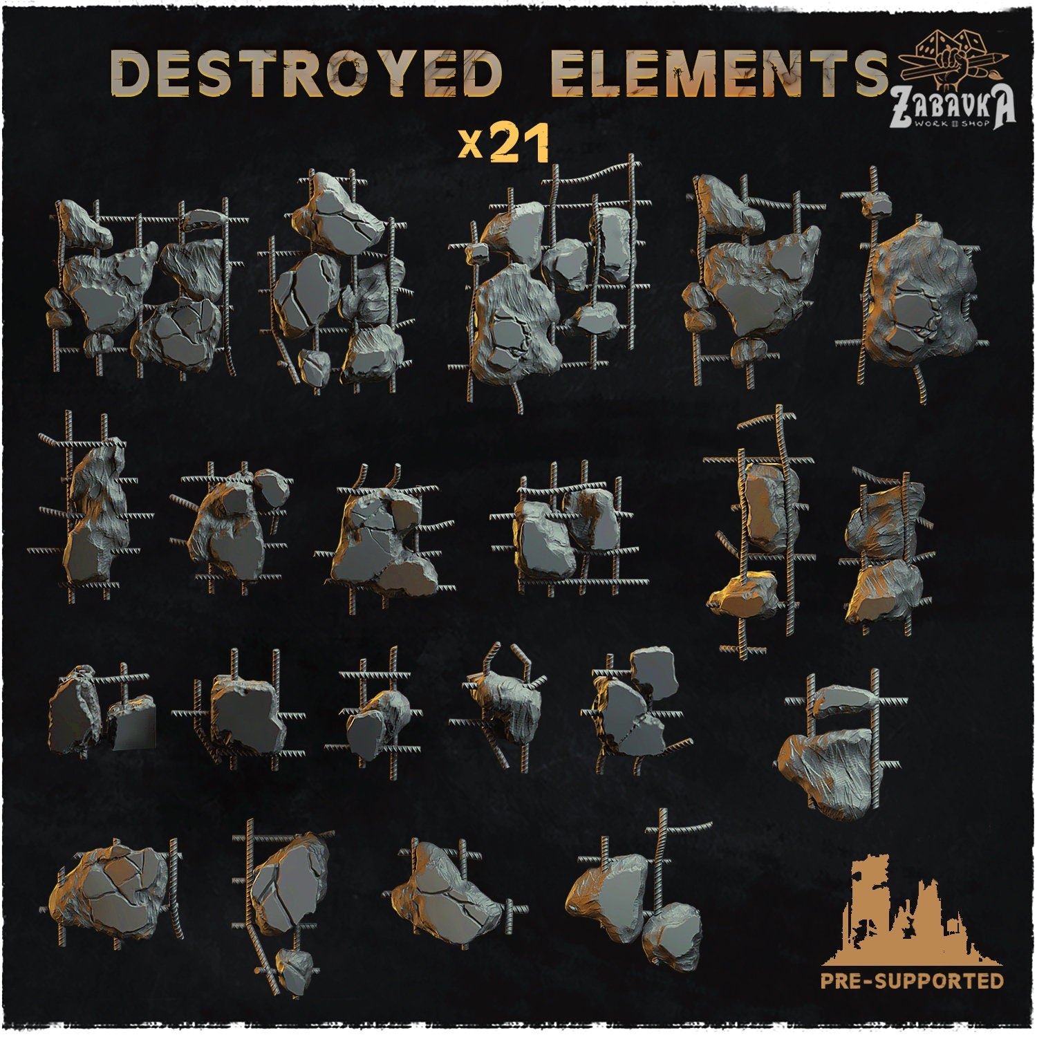Destroyed Elements - 32mm Basing
