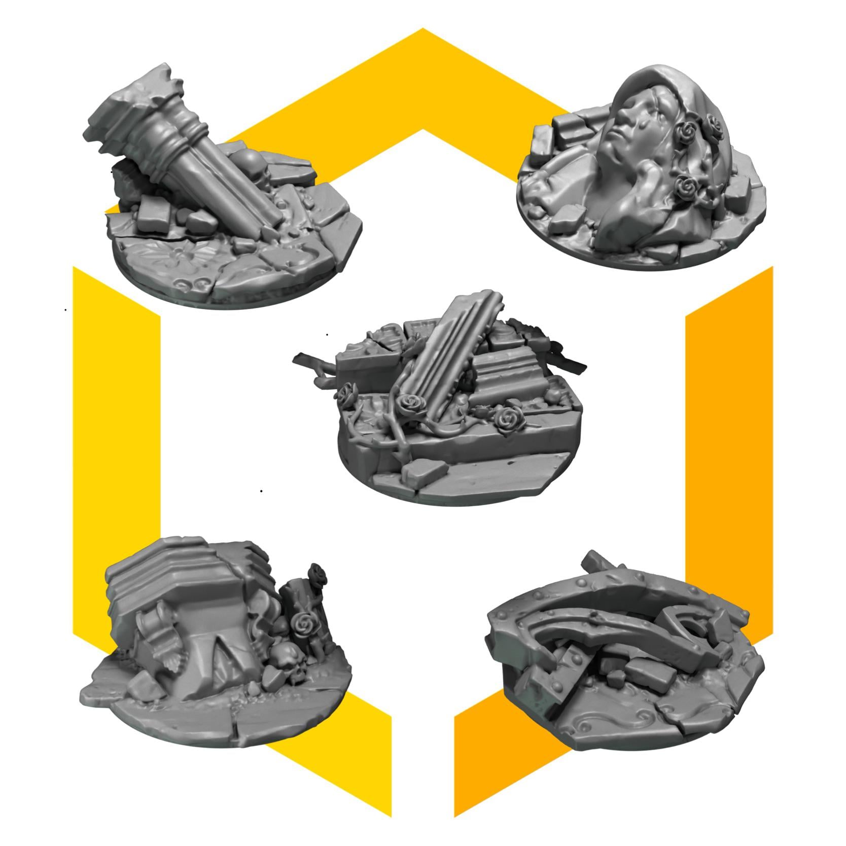 Crimson - Basing Toppers 32mm #2 - GreyTide Studio