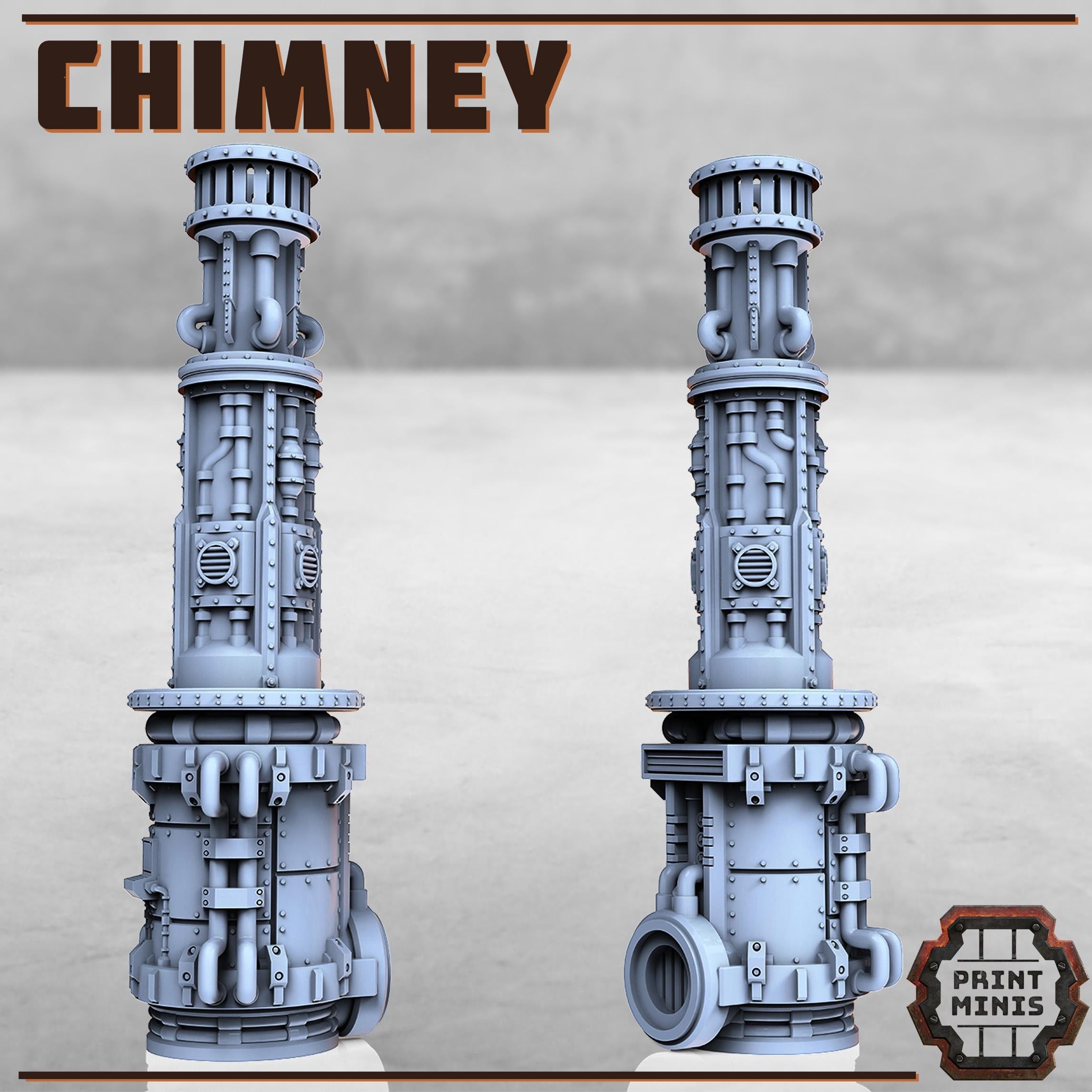 Print Minis - Industrial Chimney - 32mm Basing