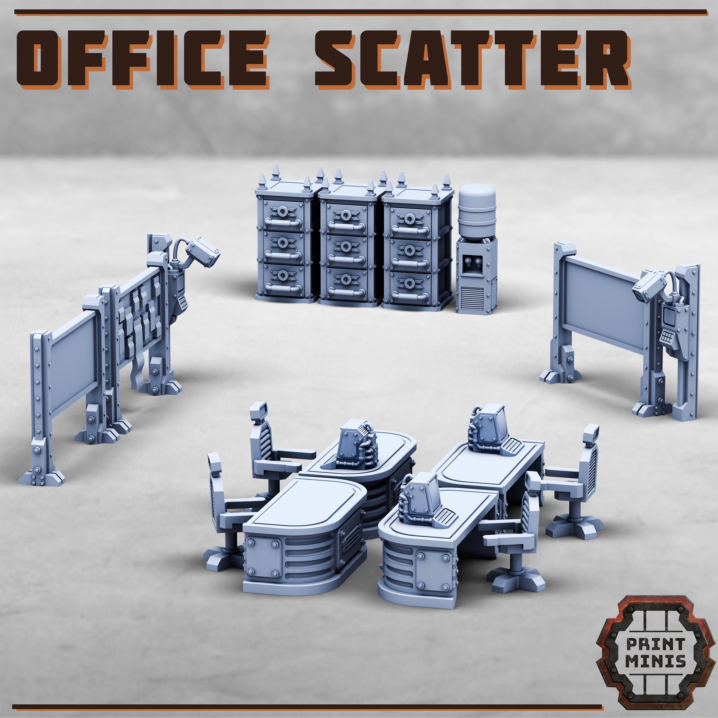 Print Minis - Office Scatter - 32mm Basing