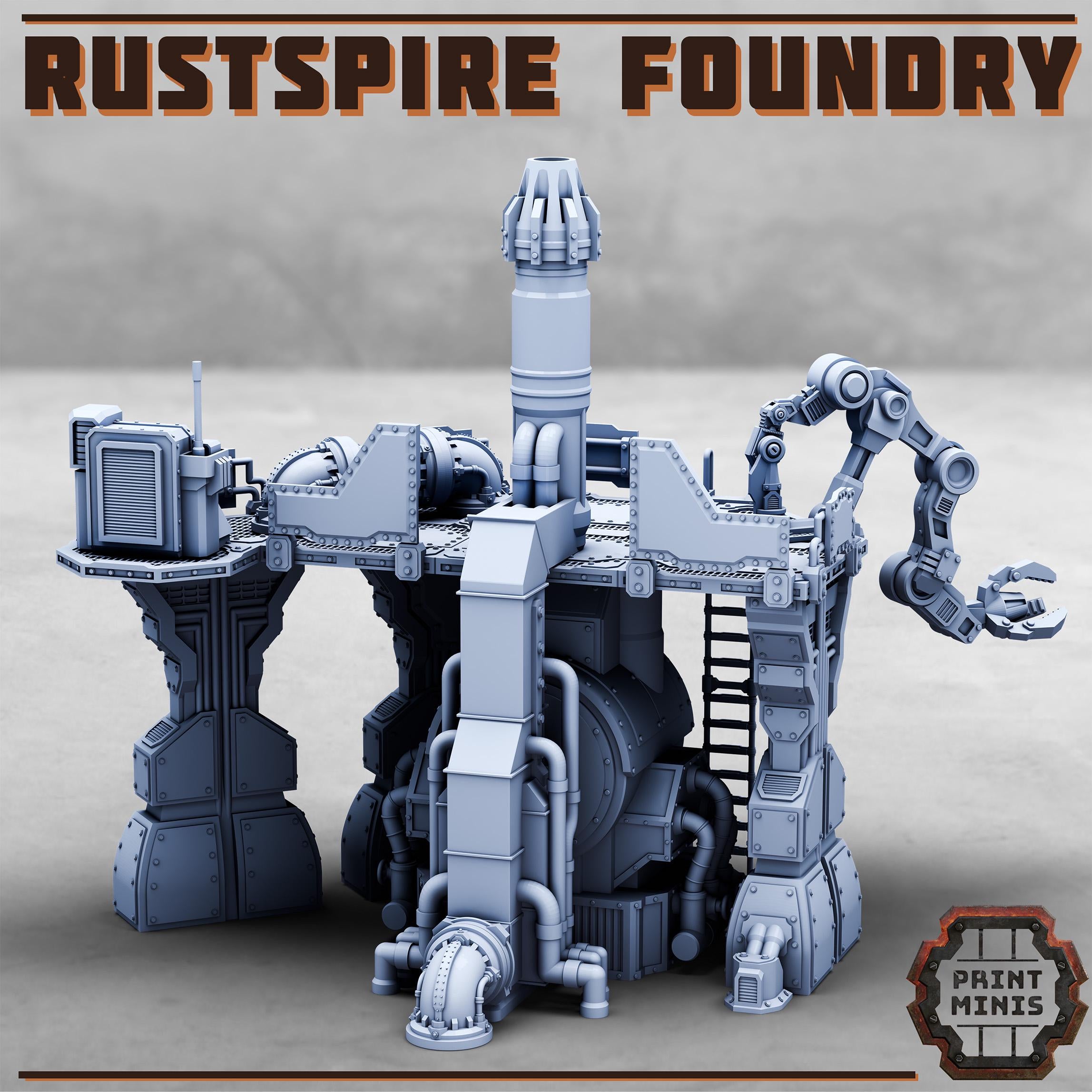 Print Minis - Rustspire Foundry Terrain Kit - 32mm Basing