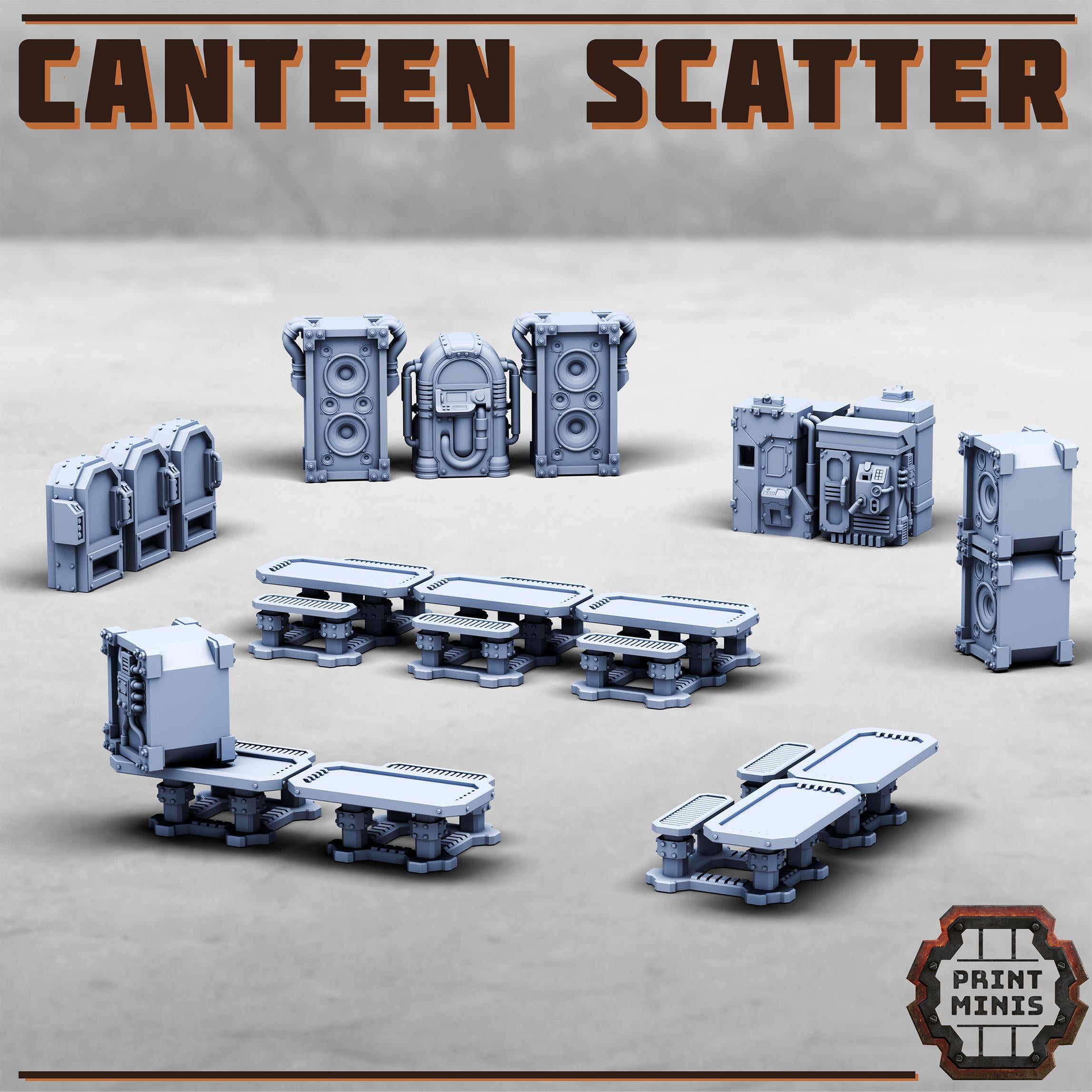 Print Minis - Canteen Scatter Expansion - 32mm Basing