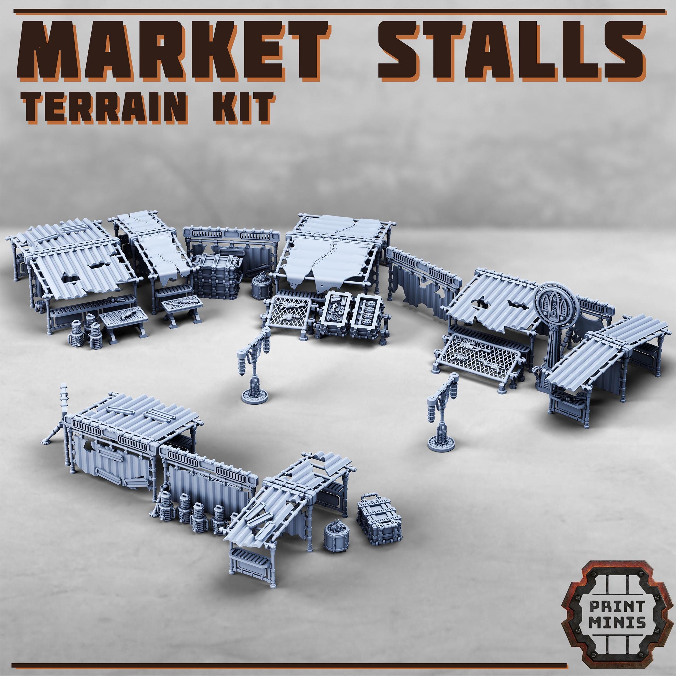 Print Minis - Kraka Market Stalls - 32mm Basing