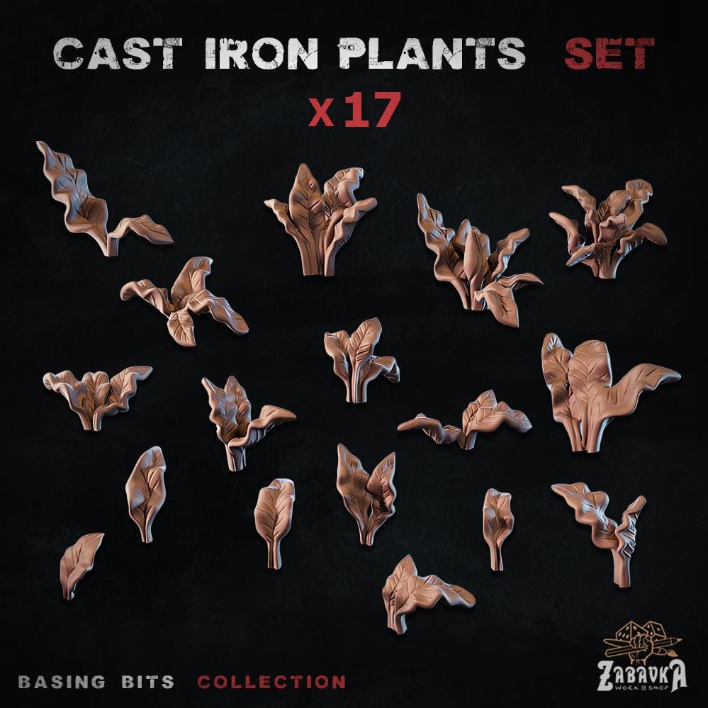 Cast iron Plants - Basing Bits - 32mm Basing