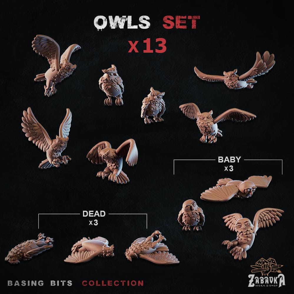 Owls - Basing Bits - 32mm Basing