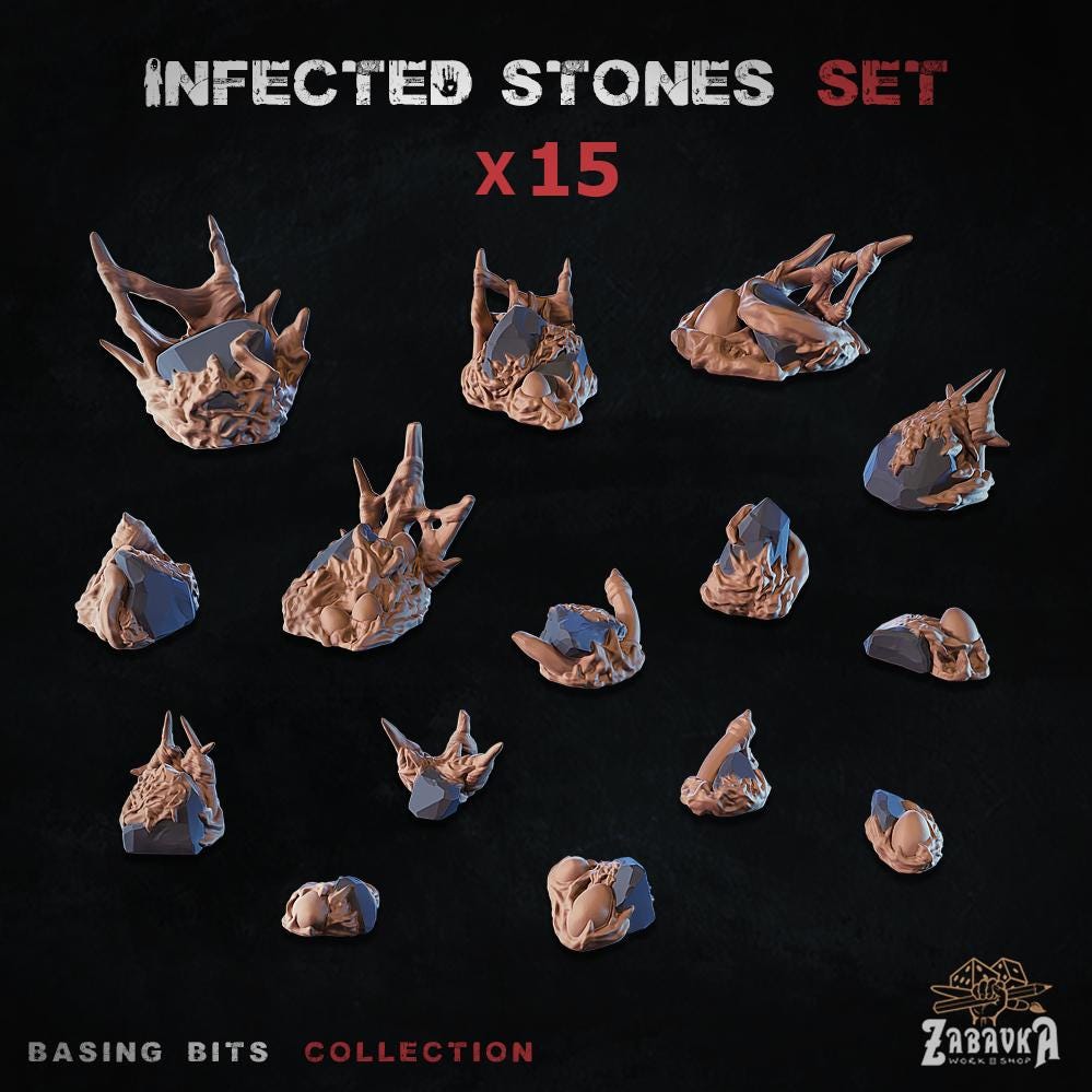 Infected Stones - Basing Bits - 32mm Basing
