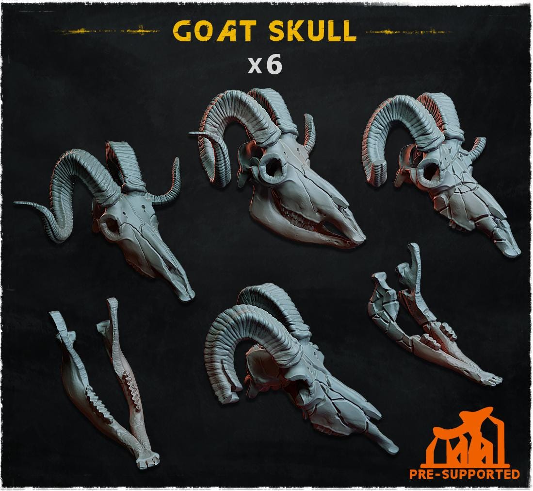 Goat Skull - Basing Bits - 32mm Basing
