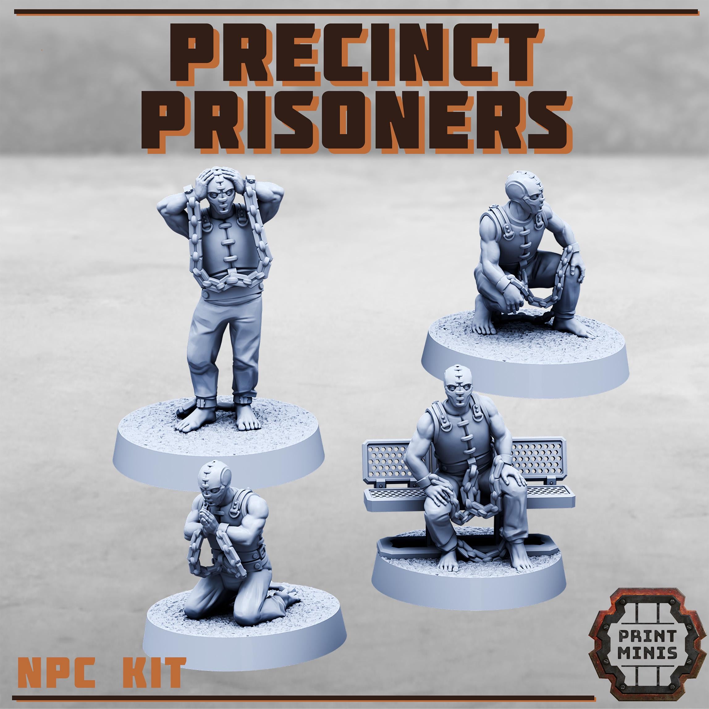 Print Minis - Precinct Prisoners - 32mm Basing