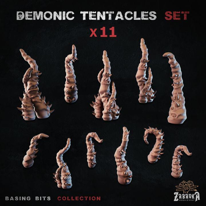 Demonic Tentacles - Basing Bits - 32mm Basing
