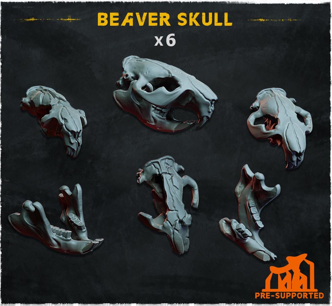 Beaver Skull - Basing Bits - 32mm Basing
